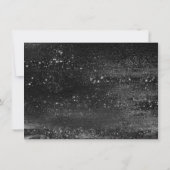 Save The Date Glitzy Foil | Onyx Black Dark Faux Shimmer 3 Photo (Dos)