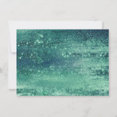 Save The Date Glitzy Foil | Seafoam Green Aqua Sparkle 3 Photo (Dos)