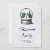 Save The Date Globe des neiges des mariées (Devant)