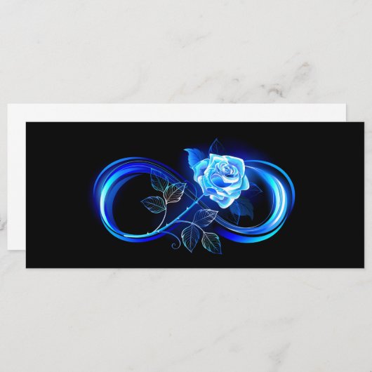 Save The Date Glowing infinity with blue rose (Devant / Derrière)