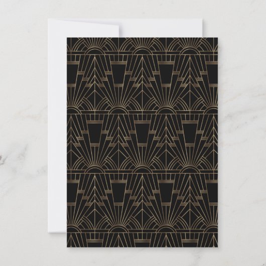 Save The Date Gold Black Art Deco Gatsby années 1920 Enregistrer (Dos)