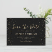 Save The Date Gold & Black Beau Mariage élégant (Debout devant)