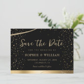 Save The Date Gold & Black Beau Mariage élégant (Debout devant)