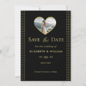 Save The Date Gold & Black Polka Dot Personalized wedding (Devant)