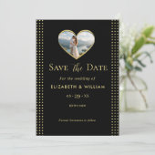 Save The Date Gold & Black Polka Dot Personalized wedding (Debout devant)