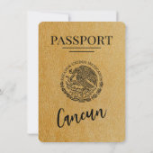 Save The Date Gold Cancun Passport Enregistrer La Date (Dos)