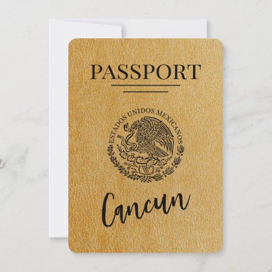 Save The Date Gold Cancun Passport Enregistrer La Date (Dos)