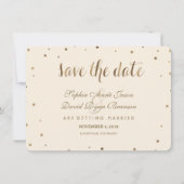 Save The Date Gold Confetti Aimer Champagne Mariage Enregistrer  (Devant)