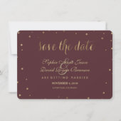 Save The Date Gold Confetti Aimer Mariage Bourgogne Enregistrer  (Devant)