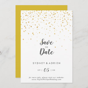 Save The Date Gold Confetti Mariage Enregistrer La Date