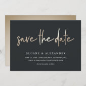 Save The Date Gold de croquis décontracté | Mariage moderne (Devant / Derrière)