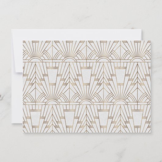 Save The Date Gold et White Great Gatsby Art Déco Enregistrer la (Dos)