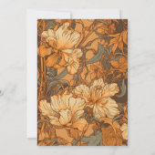 Save The Date Gold Floral Art Nouveau Mariage (Dos)