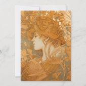 Save The Date Gold Floral Art Nouveau Mariage (Dos)