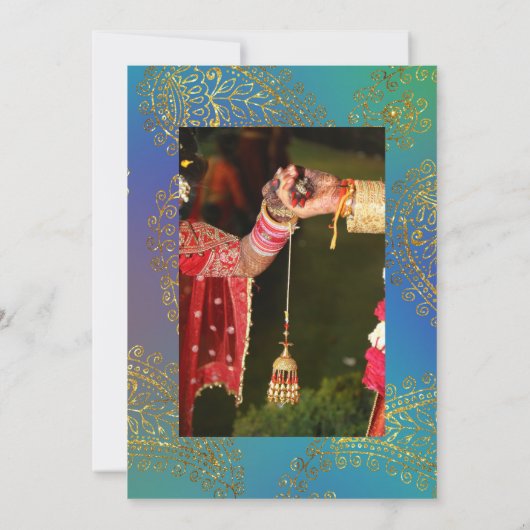 Save The Date Gold Foil Arabian Bollywood Mariage Photo Save the (Dos)