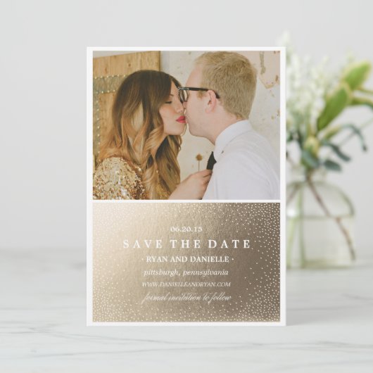 Save The Date GOLD FOIL ENREGISTRER LA DATE Enregistrer la date (Debout devant)