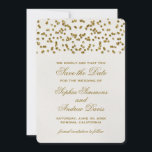 Save The Date Gold Glamor Parties scintillant Confetti Enregistr<br><div class="desc">Ce mariage moderne et élégant sauve la date design par The Spotted Olive™ dispose d'une image de parties scintillant en or audacieux points confetti sur une image arrière - plan avec une texture légère. Personnalisez facilement vos événements en cliquant sur le bouton "Customiser". VEUILLEZ NOTER : CE DESIGN COMPREND UNE...</div>