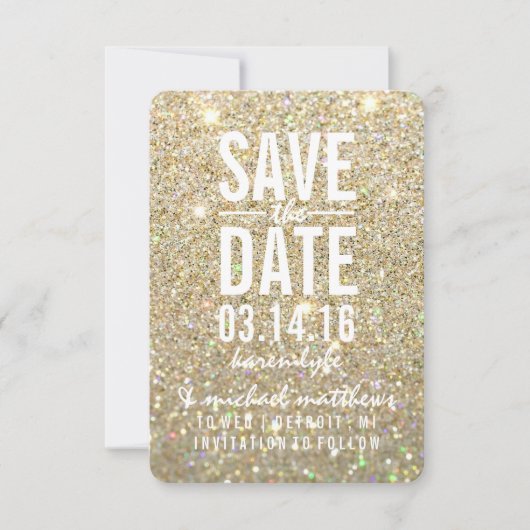 Save the Date | Gold Glitter Fab (Devant)