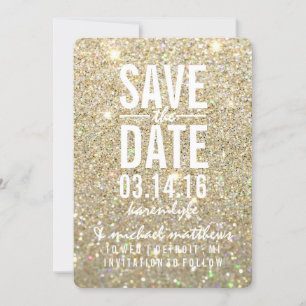 Save the Date Gold Glitter Fab