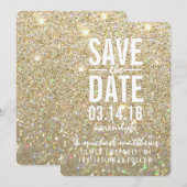 Save the Date | Gold Glitter Fab (Devant / Derrière)