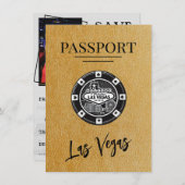 Save The Date Gold Las Vegas Passport Enregistrer La Date (Devant / Derrière)