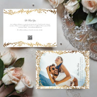 Gold Leaf tissé cadre photo QR CODE Mariage
