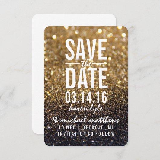 Save the date | Gold Lit Nite Fab (Devant / Derrière)