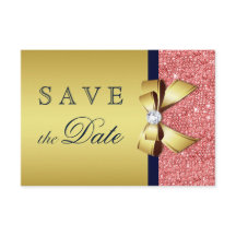 Gold Marine Coral Sequins Diamonds Bow Enregistrer
