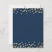 Save The Date Gold Navy Blue 40th Birthday Save Date Confetti (Dos)