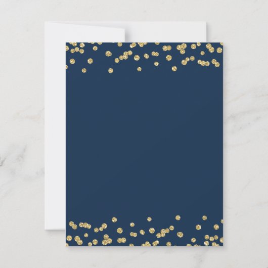 Save The Date Gold Navy Blue 40th Birthday Save Date Confetti (Dos)