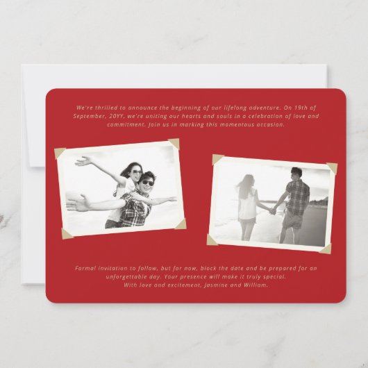 Save The Date Gold noeud double bonheur chinois Wediding photo (Dos)