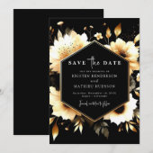 Save The Date Gold numérique classique et Mariage noir (Devant / Derrière)