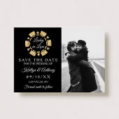 Save The Date Gold Parties scintillant Poker Chip Casino Mariage