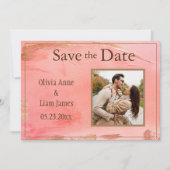Save The Date Gold Peach Melon Abstrait Photo Brown Modern (Devant)
