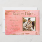 Save The Date Gold Peach Melon Abstrait Photo Modern (Devant)