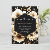 Save The Date Gold rustique minimal et Mariage noir (Debout devant)