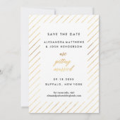 Save The Date Gold Script Photo Enregistrer la date à Faux Foil (Dos)
