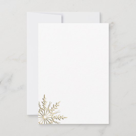 Save The Date Gold Snowflakes Mariage d'hiver Enregistrer la dat (Dos)