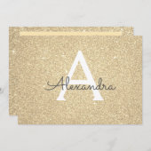 Save The Date Gold Sparkle Parties scintillant Sweet 16 Enregist (Devant / Derrière)