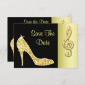 Save The Date Gold Stiletto & Treble Cleft 50e Enregistrer la da (Devant / Derrière)