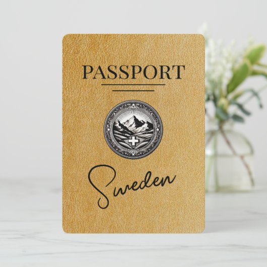 Save The Date Gold Suède Passeport Enregistrer La Date (Debout devant)