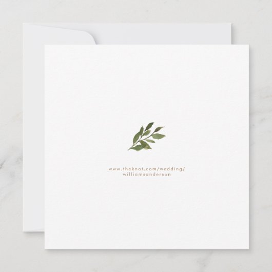 Save The Date Gold Text Eucalyptus Mariage Carré Enregistrer la (Dos)