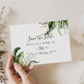 Save The Date Gold Tropical Greenery Mariage horizontal