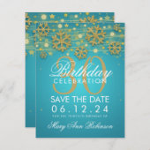 Save The Date Gold Turquoise 30e anniversaire Enregistrer la dat (Devant / Derrière)