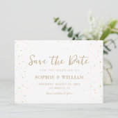 Save The Date Gold & White Beau Mariage élégant (Debout devant)