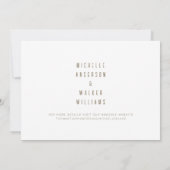 Save The Date Gold & White Lg. Monogramme mariage Enregistrer la (Dos)