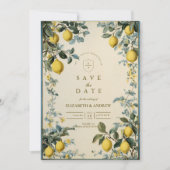 Save The Date Golden Citrus Blossom Wedding (Devant)