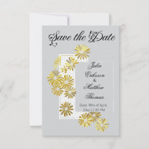 Save The Date Golden Daisy Dream Elégance Romance Vintage Chic