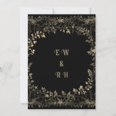 Save The Date Golden Floral Black Elegant (Dos)