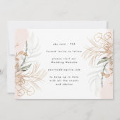 Save The Date Golden Modern Eucalyptus Verdure Photo Abstraite (Dos)